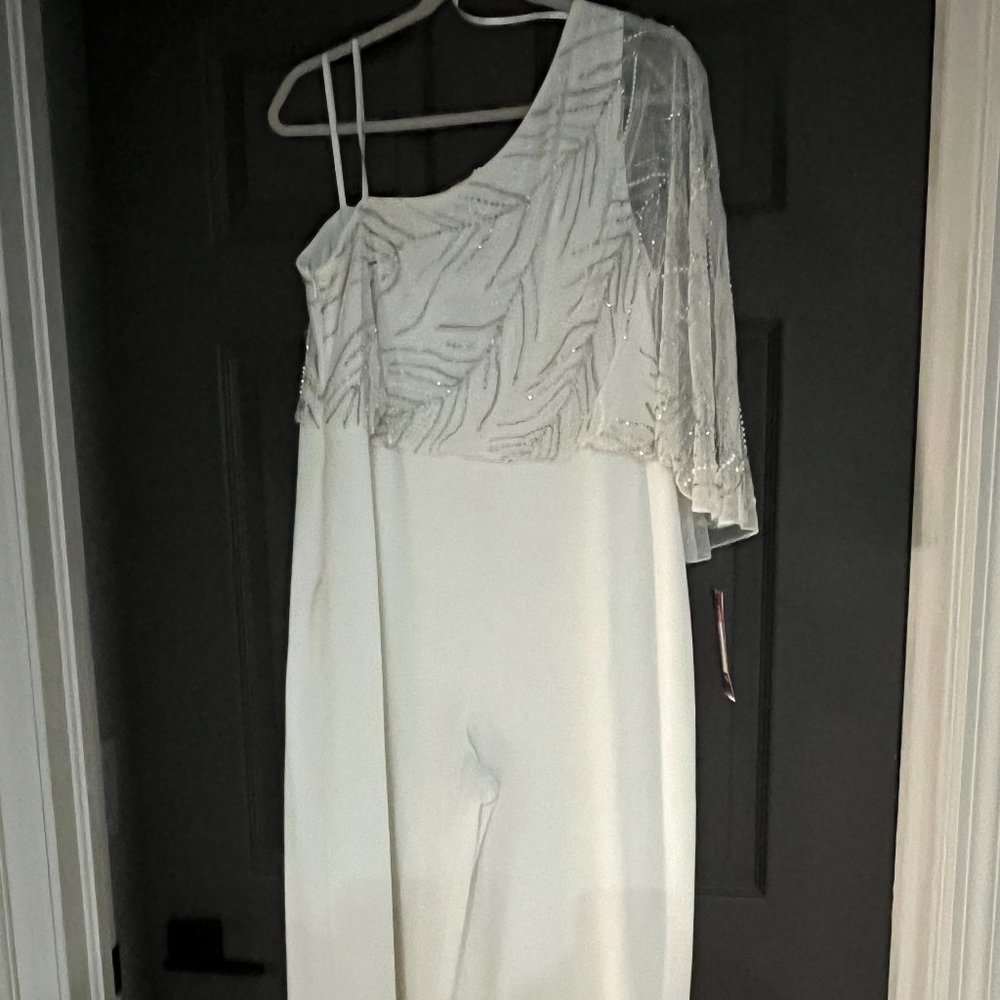 White Embellished Evening Jumpsuit